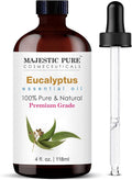 Majestic Pure Eucalyptus Essential Oil for Diffuser - 4 Fl Oz | 100% Natural Essentials Oils Ideal for Humidifier, Air Freshening, Cleaning Home, Bath, Steam Inhalation and Massage