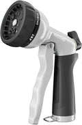 RESTMO Garden Hose Nozzle, Heavy Duty Metal Water Nozzle with 7 Adjustable Spray Patterns, High Pressure Hand Sprayer with Flow Control, for Watering Plants & Lawns, Washing Cars & Pets, Black