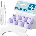 4 Pairs Replacement Ear Tips for AirPods Pro 1st /2nd(Purple) | with Noise Reduction Hole,Built-in dust Guard Screen Silicone Ear Tips with Cleaning Pen
