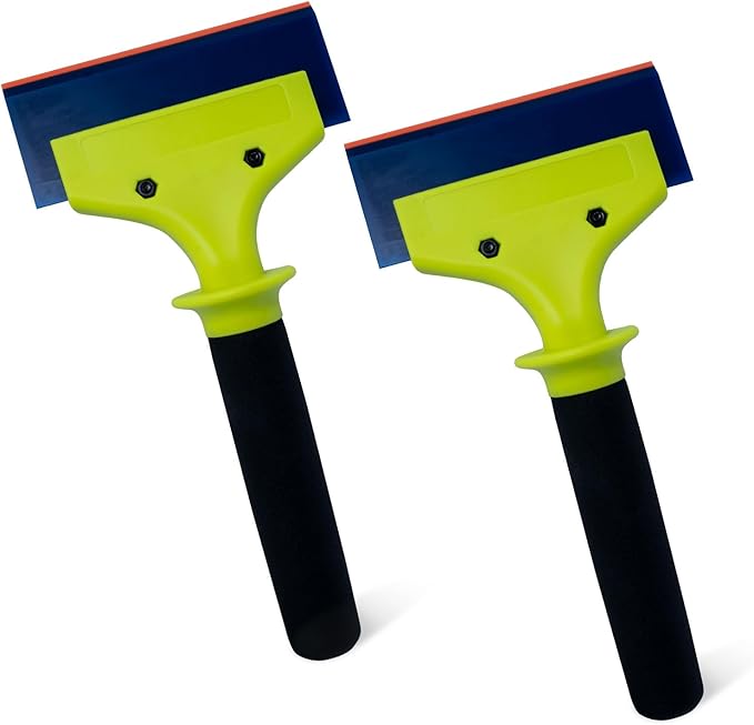 NEWISHTOOL 2 Pack Rubber Squeegee with Nylon Handle Window Tint Tools | Tint Squeegee for Water Removal, Glass Cleaning, PPF Installing and Window Film Application