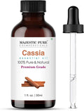 Majestic Pure Cassia Essential Oil for Diffuser - 1 Fl Oz | 100% Natural Essentials Oils Ideal for Relaxing Tense Mood, Eliminating Odor, Creating Peaceful Atmosphere for Sleep & Work