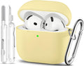 for AirPods 4 Case, TNSNK Silicone AirPod 4 Case Cover Compatible with Apple Airpods 4th Gen, Shockproof Protective Cases for Women Girly with Cleaner Kit and Keychain, Front LED Visible