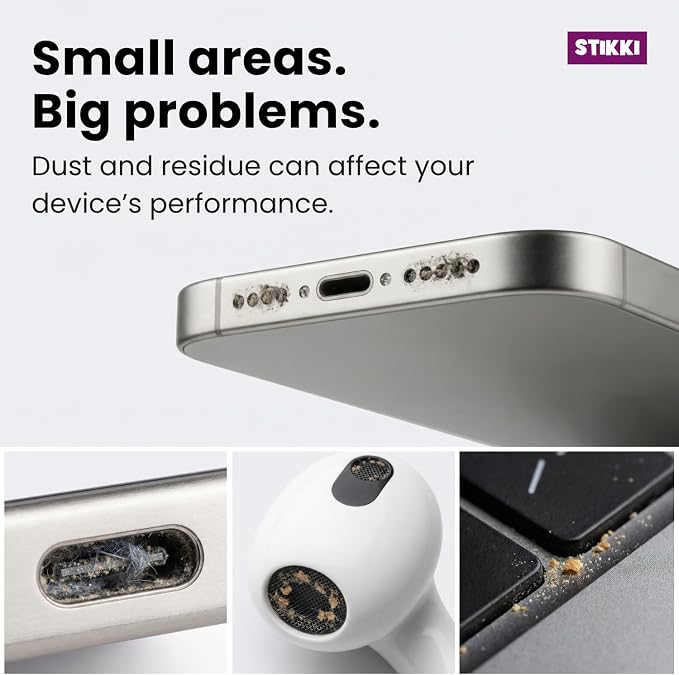 STIKKI Cleaning Putty & Precision Tools - Earbud, Port & Phone Cleaning Kit | Compatible with iPhone & AirPod, Putty for Phone Speaker & Electronics, USB-C Charging Port Cleaner Tool, Leaves No Residue