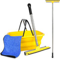 Car Wash Kit with 10 L Bucket, 56-Inch Windshield Squeegee | Squeegee & 10L Bucket