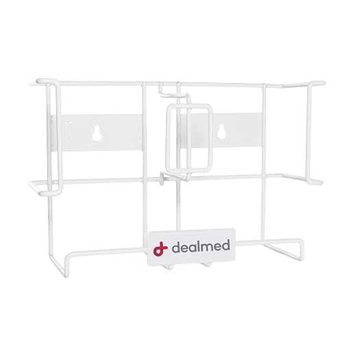Dealmed 787132 Glove Box Holder - Universal - Wall Mount Dispenser | Powder Coated Alloy Steel, 2-Box Capacity, Open Wire Design, 11.8 x 4.3 x 7.7 in, Mounting Hardware Included