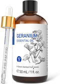 HIQILI Geranium Essential Oil for Diffuser & Skin Care | Refreshes Air, Nourishes Skin, Can be Mixed with Any Bases, Great for Aromatherapy, DIY Soap & Candle - 30mL / 1.01 fl oz