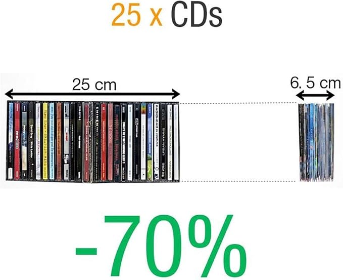 Tarifold CD Storage Bundle, 100 Binder Sleeves and 2 Binders, 2-Ring Holes | Holds CD, cover art and booklet, secure closing flap, 25 sleeves per binder, polypropylene, saves up to 70% storage space