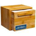 Clean Skin Club Luxe Bamboo container with pullout drawer includes Clean Towels® Original XL 50 Count, Disposable Face Towel Holder for Bathroom Counter