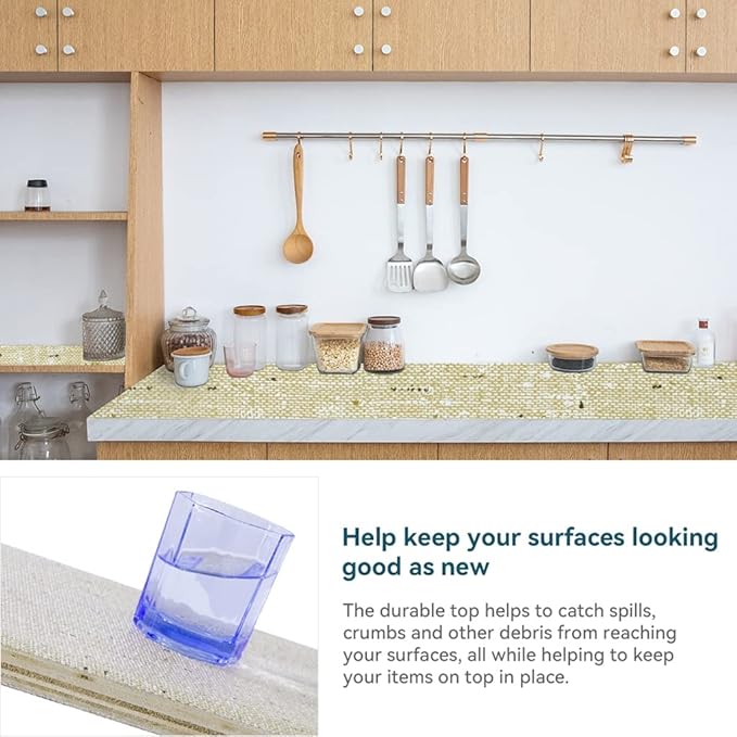 Shelf Liner 18" W x 96" L Cabinet Liners Non Adhesive, Drawer Liners Non Slip Kitchen Mat Waterproof Oil-Proof for Kitchen Cabinet, Shelves, Refrigerator, Storage, Easy to Trim
