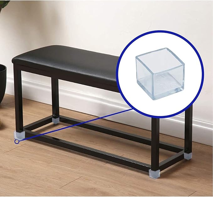 Still Awake 12 Pcs Transparent Square Anti-Slip Rubber Leg Tips Chair Leg Caps Furniture Floor Protectors Chair Table Bar Stool Leg Covers Furniture Leg Cube Feet 1.97 Inch x 1.97 Inch (50 x 50mm)