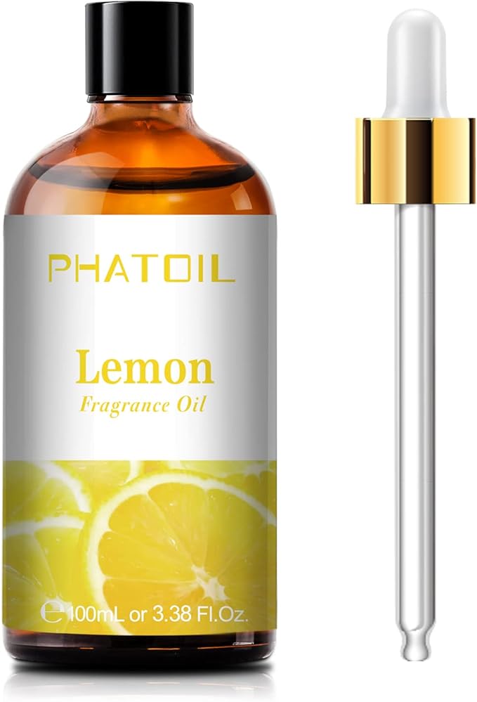 PHATOIL Lemon Fragrance Oil for Diffuser Aromatherapy 3.38FL.OZ | Long Lasting Scented Oils For Humidifier, Air Freshener, DIY Soap Candle, Scent Project Making, Aroma Oil for Home Freshening