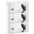 Cq acrylic Rubber Glove Holder for Wall Mount,Clear Disposable Glove Dispenser and Glove Box on Wall,Multipurpose Wall Floating Mask Dispenser and Medical Gloves Rack Storage,10.2”x16”x3.5” Pack of 1