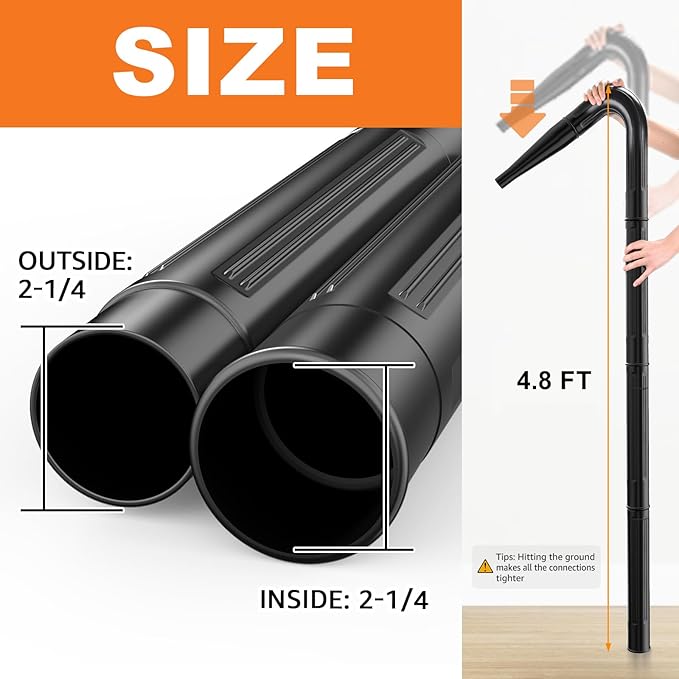 Sealegend Gutter Cleaning Tools for 2-1/2 in. Wet/Dry Vacuum Cleaner, Shop Vac Hose Attachments for Cleaning or Blowing Debris from Gutters Up to 4.8FT, 2-1/2 in. Shop Vac Accessories | Shop Vacuum Hose Accessories for Cleaning or Blowing Gutter Debris...