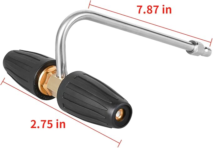 Pressure Washer Gutter Cleaner, Two Rotating Turbo Nozzles Attachment, 1/4 Inch Quick Connect, 4000 PSI