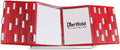 Tarifold Desktop Reference Display System, 60 Pockets, Red | 60 double-sided PVC pockets hold 120 letter-size sheets, sturdy metal base, quick-find indexing, easy to assemble