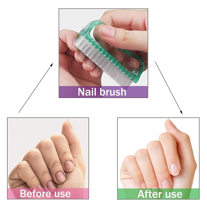 Handle Grip Nail Brush, Nail Cleaning Brushes Pedicure Scrubbing tool, Toes Fingernail Brush Scrub Cleaner kit for Men and Women 8 Pack (Multicolor)