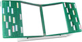 Tarifold Desktop Reference Display System, 40 Pockets, Expandable, Green | 40 double-sided PVC pockets, holds 80 letter-size sheets, sturdy metal base, quick-find indexing, quick and easy to assemble