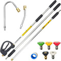 9 FT Pressure Washer Extension Wand with Handle Gun, 4000 PSI | Power Washer Lance Gutter Cleaner Attachment with 5 Nozzle Tips, Compatible with Gas & Electric Pressure Washers
