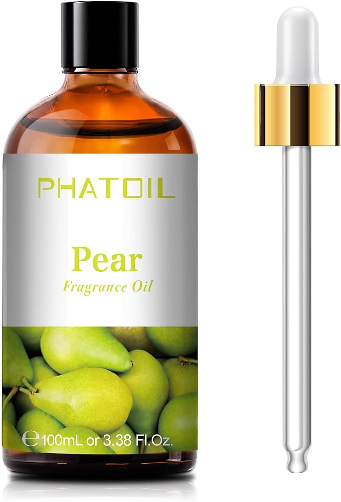 PHATOIL Pear Fragrance Oil for Diffuser Aromatherapy 3.38FL.OZ | Long Lasting Scented Oils For Humidifier, Air Freshener, DIY Soap Candle, Scent Project Making, Aroma Oil for Home Freshening