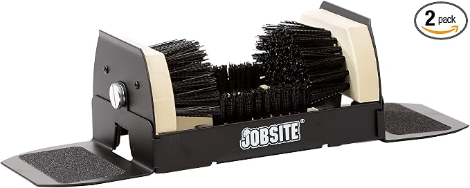 Jobsite Boot Scrubber - Outdoor Shoe Scraper Cleaner Brush - Extra Wide - 2 Pack