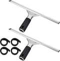 6 Pcs 14'' Professional Steel Window and Glass Squeegee with Replacement Rubber Glass Cleaning Heavy Duty Squeegee for Window Cleaning and Streak Free Results