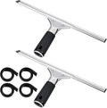 6 Pcs 12'' Professional Steel Window and Glass Squeegee with Replacement Rubber Glass Cleaning Heavy Duty Squeegee for Window Cleaning Streak Free Results