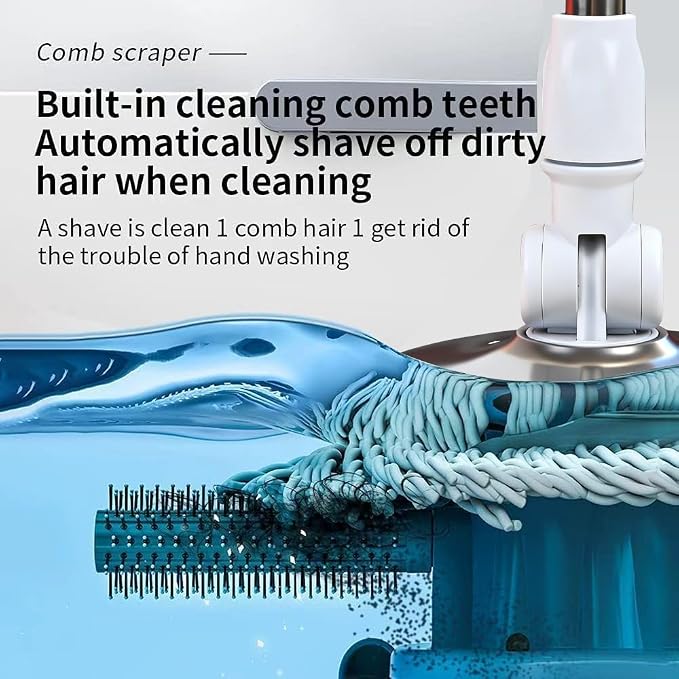 Michao Spin Mop Bucket Deluxe 360 Spinning Floor Cleaning System with 6 Microfiber Replacement Head Refills,62" Extended Handle,4X Wheel for Home Cleaning