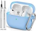 Ljusmicker for AirPods Pro 3 Case 2025 with Cleaner Kit,Magnetic Sky Blue | Soft Silicone Protective Cover for Apple AirPod Pro 3rd Generation Case with Keychain for Women Men,Shockproof,Magnetic