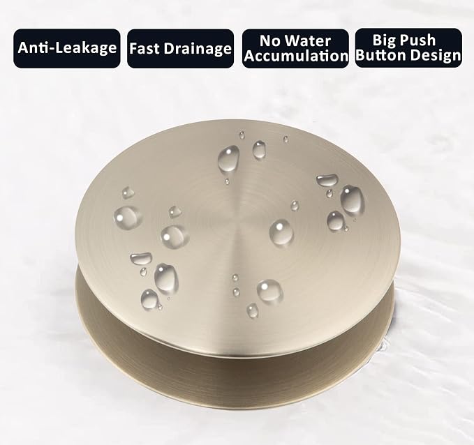 Artiwell Universal Bathroom Sink Drain Stopper, Fits Most Pop-Up Drains for Vessel Sink Lavatory Vanity, Sink Drain Strainer with Detachable Hair Catcher, Tested by Plumber in US (Brushed Nickel)