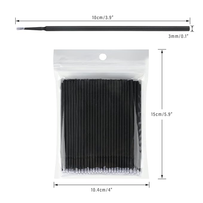 G2PLUS Micro Cotton Swabs 500PCS Disposable Eyelash Extension Applicators | Fine pointed tips for precise lash adhesive application, makeup correction, brow tinting, lip detailing and nail art cleanup
