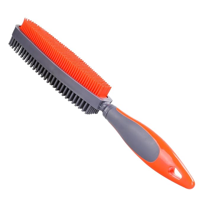 Premium Rubber Pet Hair Brush - Removes Hair from Couches & Pets' Coats O