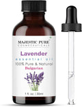 Majestic Pure Lavender Essential Oil for Diffuser - 1 Fl Oz | 100% Natural Essentials Oils Ideal for Relaxing Tense Mood, Eliminating Odor, Creating Peaceful Atmosphere for Sleep & Work