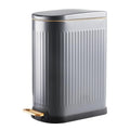 SYNCVIBE Slim Bathroom Trash Can with Soft Close Lid Stainless Steel Garbage Can Step Trash Bin with Removable Inner Bucket for Bedroom, Office, Kitchen (Matt Grey, 3.5 Gallons)