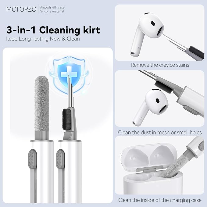 for AirPods 4 Case 2024 with Cleaner Kit & Keychain-Magnetic Teal | Silicone Protective Cover for Apple AirPods 4th Generation Case,for Women Men,One-Piece Design,Shockproof,Dust Proof,Magnetic