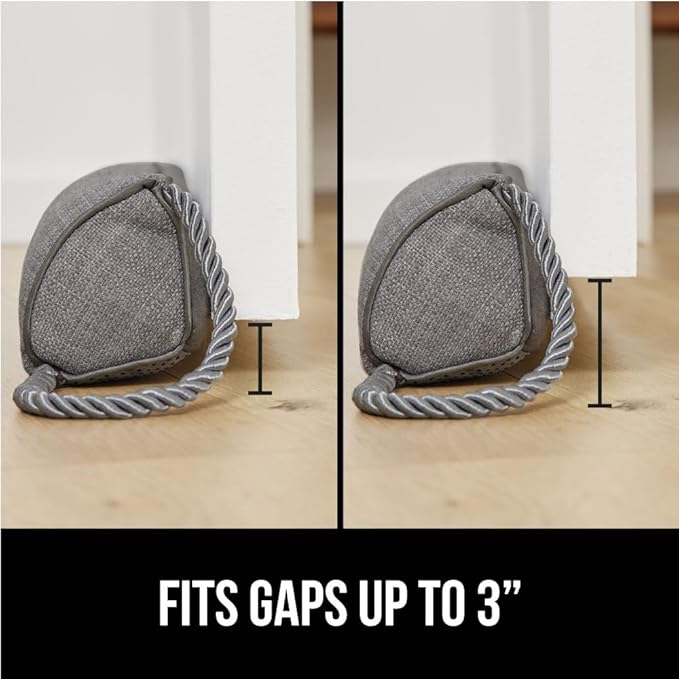 GORILLA GRIP Door Draft Stopper for Bottom of Doors, Weather Stripping Seal Blocks Hot Air, Noise, Bugs, Keeps Cold AC in, Sound Proofing Easy Install Gap Filler, Home Essentials, 38 Inch 2 Pack, Gray