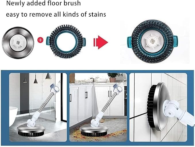 Michao Spin Mop Bucket Deluxe 360 Spinning Floor Cleaning System with 6 Microfiber Replacement Head Refills,62" Extended Handle,4X Wheel for Home Cleaning