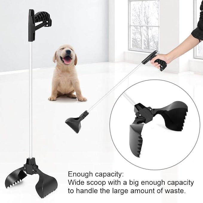 Pet Pooper Scooper Long Handle 28.7 Inch Dog Poop Picker Upper, No Bend Waste Pickup Tool for Dogs and Cats, Portable Pet Waste Grabber for Yard Lawn Outdoor Indoor Use