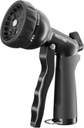 RESTMO Garden Hose Nozzle, Heavy Duty Water Hose Nozzle with 7 Adjustable Spray Patterns, High Pressure Hand Sprayer with Flow Control, for Watering Plants & Lawns, Washing Cars & Pets, Flash Black