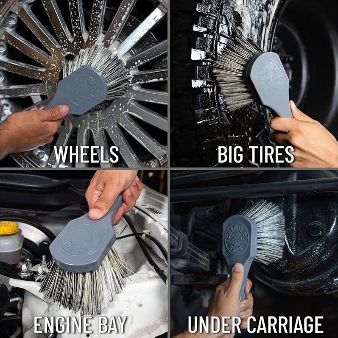 Chemical Guys ACCG09 Wheel Works Medium Duty Wheel & Body Brush, (Safe for Cars, Trucks, SUVs, RVs, Motorcycles, & More) Gray