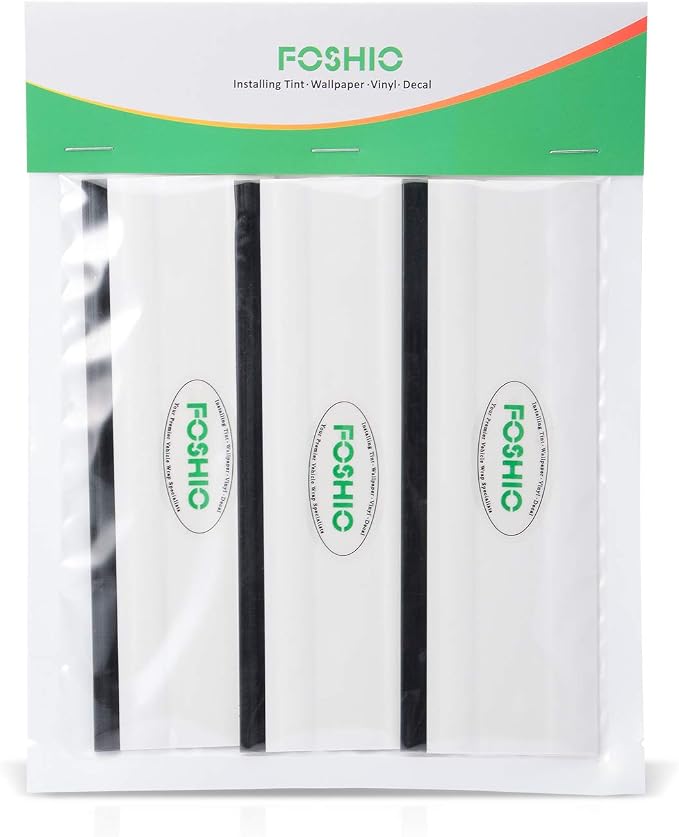 FOSHIO 6 Inch Rubber Squeegee for Kitchens, Glass, Shower and Car Windows, Pack of 3 (White)