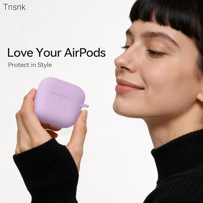 for AirPods 4 Case, TNSNK Silicone AirPod 4 Case Cover Compatible with Apple Airpods 4th Gen, Shockproof Protective Cases for Women Girly with Cleaner Kit and Keychain, Front LED Visible