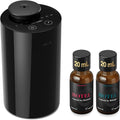 Airversa AN6 Waterless Essential Oil Diffuser Starter Kit, Black | 2X20 mL BLG+BCR Hotel Scent Fragrance Oil, Up to 600 sq ft, Battery Operated, Portable for Home Car Office, AN6Kit-2x20-B