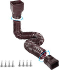 Gutterlix 1 Pack Flexible Gutter Downspout Extensions Extendable from 21" to 67", Downspout Extender Comes with Adapters, Thickened Down spout Drain Extension for Rainwater Drainage(Brown)