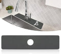 LOPNUR Faucet Mat for Kitchen Sink Cuttable, 24 Inch Long Sink Splash Guard Behind Faucet, Super Absorbent Diatomite Sink Protector Mat, Bathroom Water Splash Guard Fast Dry, Easy to Cut, Grey