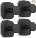 Suction Cup Hooks for Shower - Reusable No-Drill Mounting - Hooks for Towels, Robes & Loofah on Metal, Glass, Mirrors, Tile & Smooth Non-Porous Surfaces (4, Matte Black)