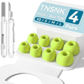 4 Pairs Replacement Ear Tips for AirPods Pro 1st /2nd(Y-Green) | with Noise Reduction Hole,Built-in dust Guard Screen Silicone Ear Tips with Cleaning Pen