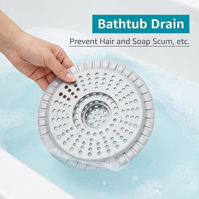 Silicone Shower Drain Hair Catcher,Anti-Clogging Pet Hair & Debris | Hair Stopper Drain Strainer for Bathroom Sink & Bathtub, Cover & Trap for Most Tubs, Stays in Place, Ease of Cleaning,3 Pack