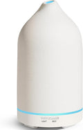 URPOWER 120mL Ceramic Essential Oil Diffuser with Quiet Mist & Auto-Off | Ultrasonic Mist with 2 Mist Modes and 7-Color LED Lighting for Bedrooms, Offices and Daily Aromatherapy