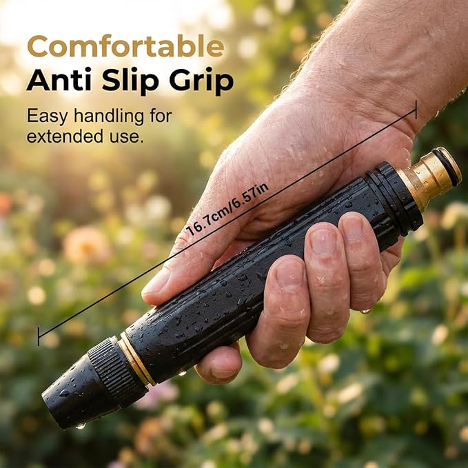 Jet Nozzle Power Washer for Garden Hose, 2026 Upgraded Heavy Duty Adjustable Hose Nozzle, High Pressure Powerful Cleaning Spray Evenly, Hose Nozzle for Home Garden (Type-A)