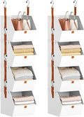 Homsorout Hanging Closet Organizer 4 Tier - Clothes Hanging Shelves, Space-Saving Closet System, Fabric Storage Bins Bedroom Organization, Collapsible Baskets for Home, Dorm, Rv, White, 8 Pack